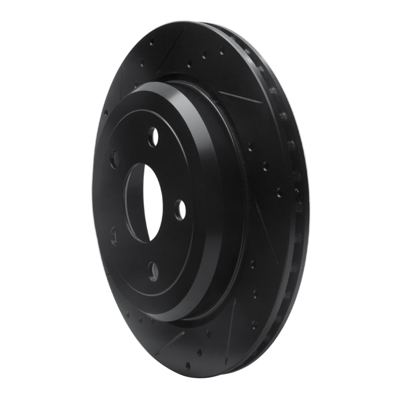 R1 Concepts R1 11-25 Dodge Durango Rear Left Drilled & Slotted Black Brake Rotor