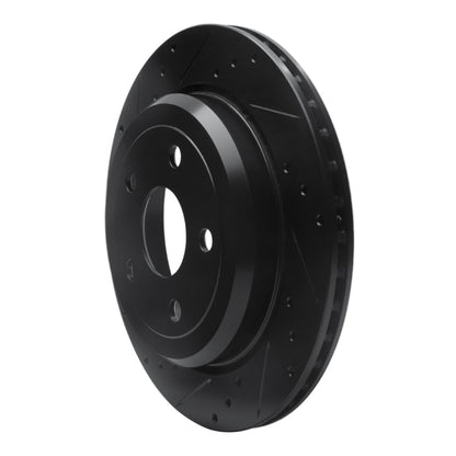 R1 Concepts R1 11-25 Dodge Durango Rear Left Drilled & Slotted Black Brake Rotor