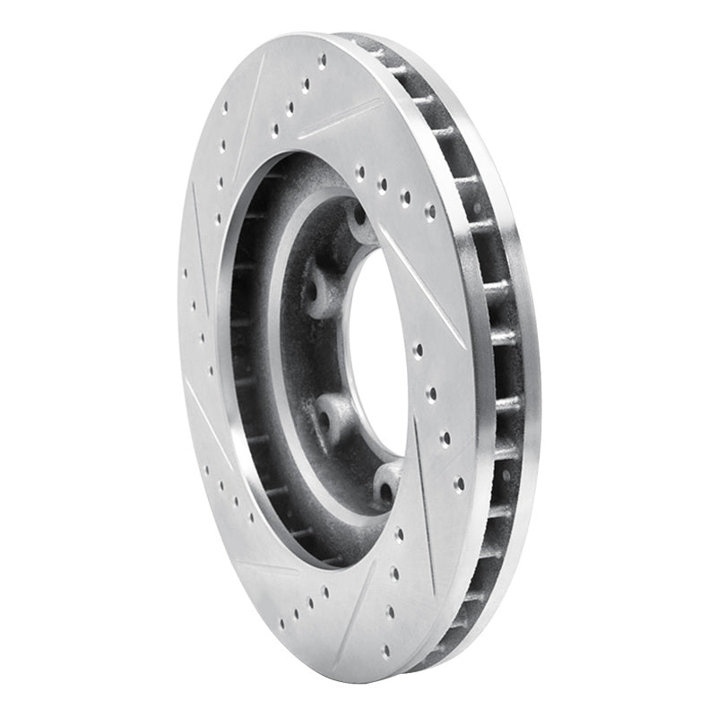 R1 Concepts R1 93-97 Lexus LX450 Front Right Drilled & Slotted Silver Brake Rotor