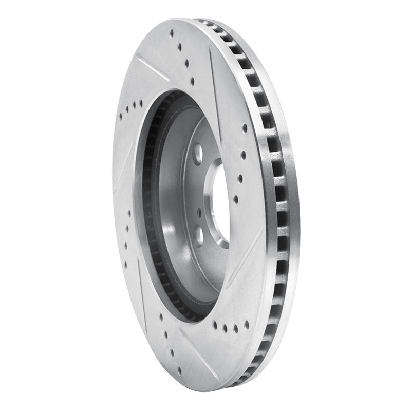 R1 Concepts R1 06-18 Lexus HS250H Front Left Drilled & Slotted Silver Brake Rotor