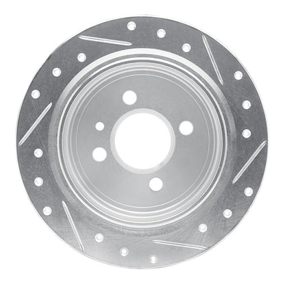 R1 Concepts R1 88-90 BMW 325IX Rear Left Drilled & Slotted Silver Brake Rotor