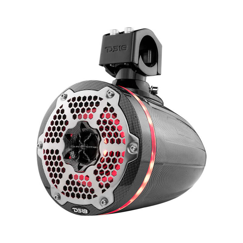DS18 Marine And Psports With Built In 6.5in 1in Driver 150 Watts RMS RGB LED Lights Black Crbn Fiber