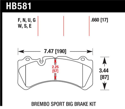 Hawk Performance Hawk Brembo Caliper Family J/N  HT-10 Race Brake Pads