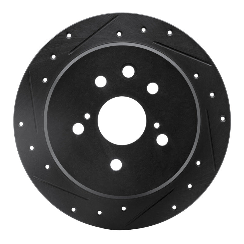 R1 Concepts R1 06-15 Lexus IS250 Rear Left Drilled & Slotted Black Brake Rotor