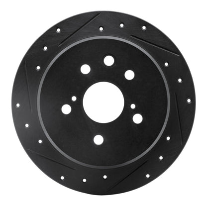 R1 Concepts R1 06-15 Lexus IS250 Rear Left Drilled & Slotted Black Brake Rotor