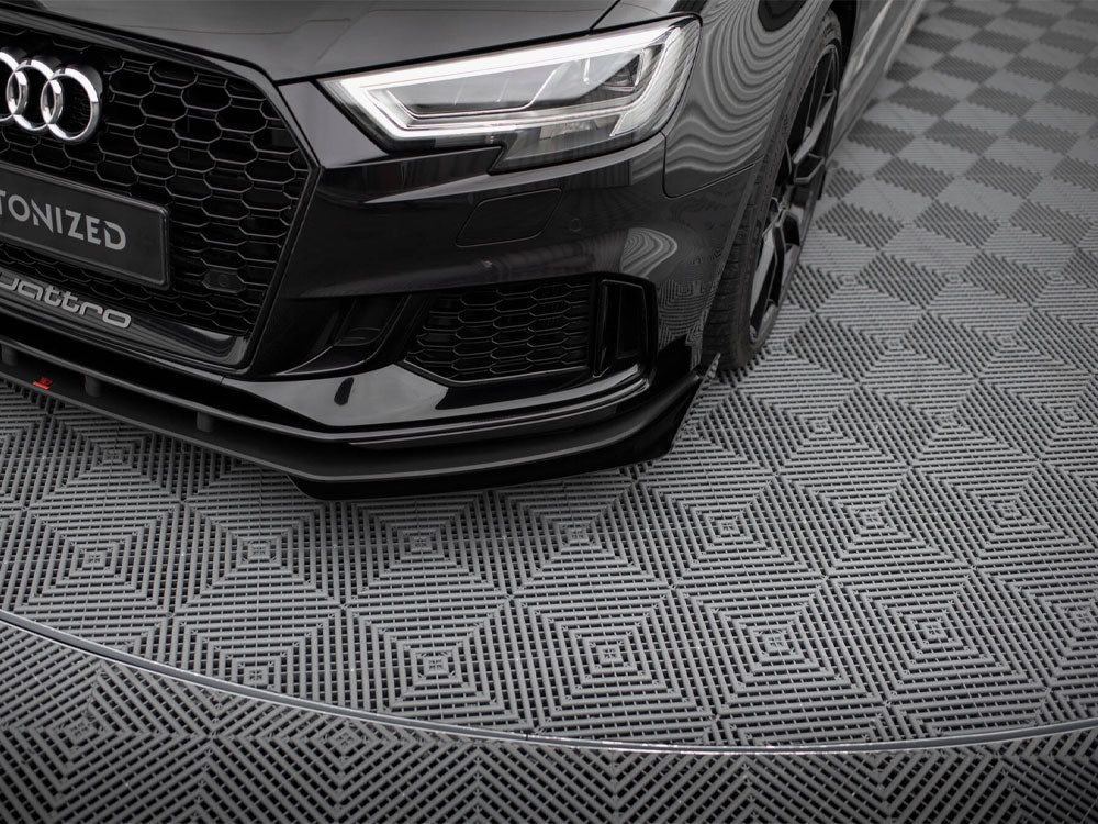 Maxton Design Street Pro Front Splitter V.1 + Flaps Audi RS3 Sedan 8V Facelift