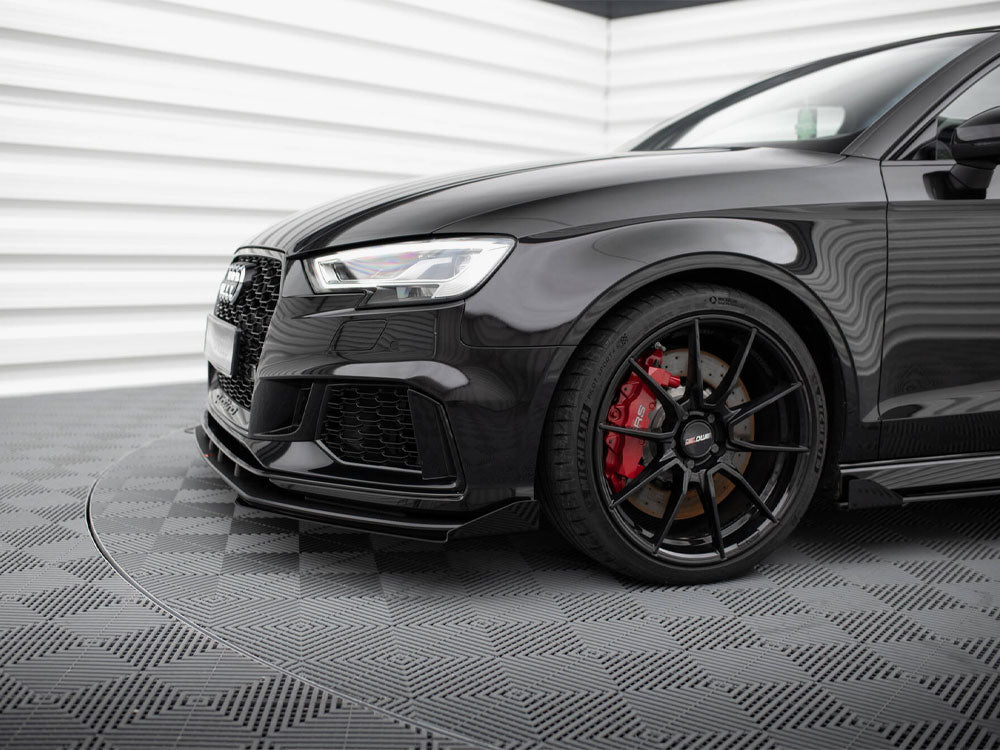 Maxton Design Street Pro Front Splitter V.1 + Flaps Audi RS3 Sedan 8V Facelift