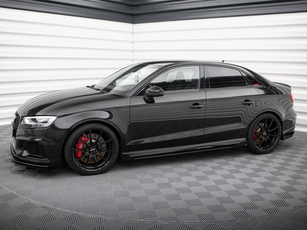 Maxton Design Street Pro Side Skirts Diffusers V.1 + Flaps Audi RS3 Sedan 8V Facelift