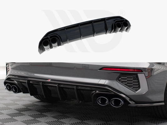 Maxton Design Audi A3 S-Line Sedan 8Y Rear Valence Diffuser + Exhaust Ends Imitation
