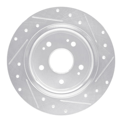 R1 Concepts R1 2016-2025 Honda Accord Sedan Rear Left Drilled & Slotted Silver Brake Rotor