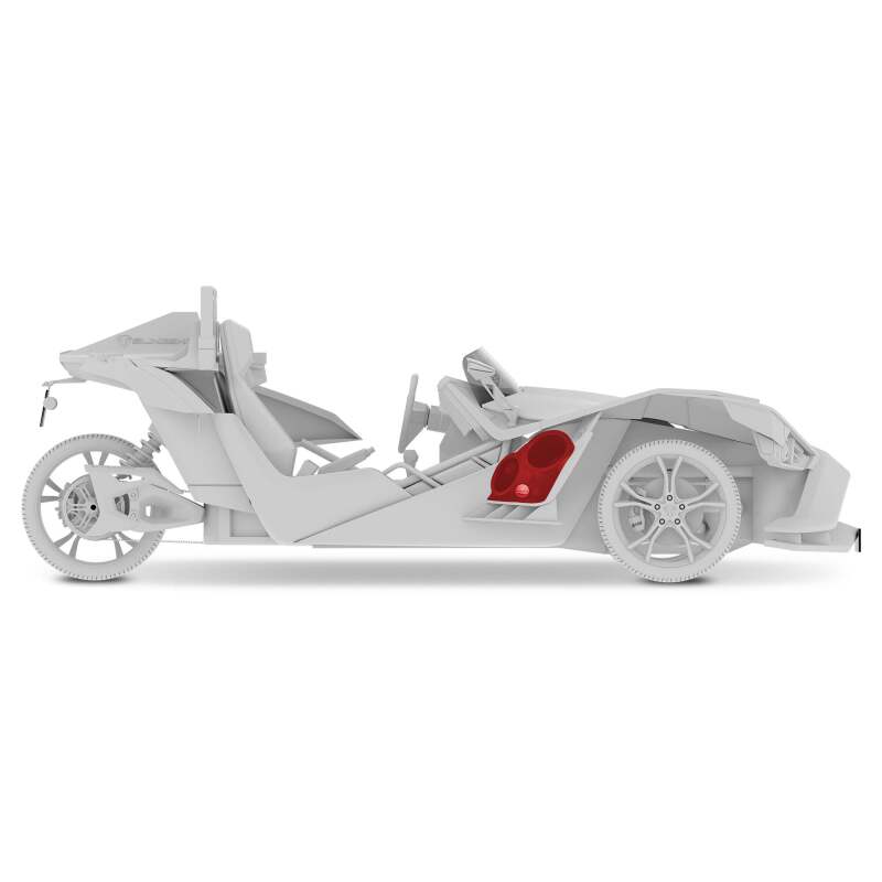 DS18 2015+ Polaris Slingshot Front Fender Dual 8in Speakers & Enclosure w/ LED Lights