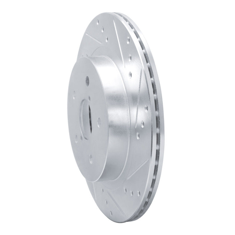 R1 Concepts R1 2015-2025 Subaru WRX Rear Right Drilled & Slotted Silver Brake Rotor