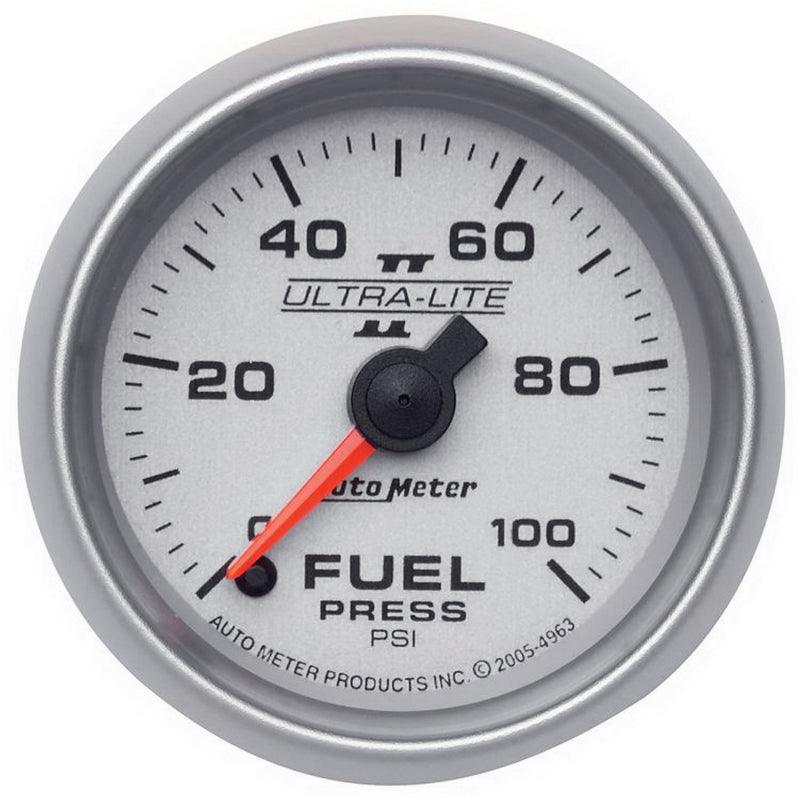 Autometer Ultra-Lite II 52mm 0-100 PSI Full Sweep Electronic Fuel Pressure Gauge