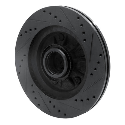 R1 Concepts R1 97-99 Ford F-150 RWD Front Left Drilled & Slotted Black Brake Rotor