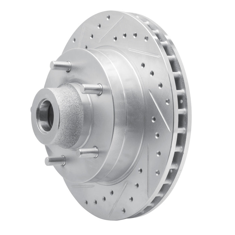 R1 Concepts R1 85-97 Dodge B200 / B200 Van / B250 Front Left Drilled & Slotted Silver Brake Rotor