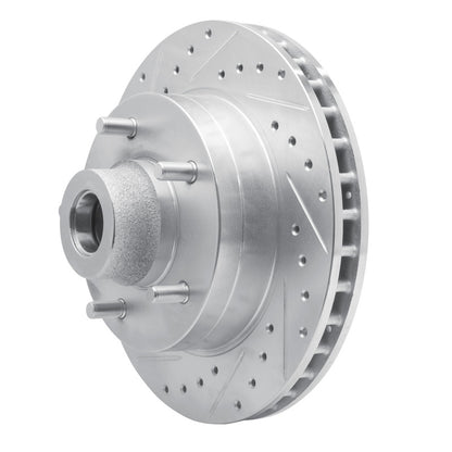 R1 Concepts R1 85-97 Dodge B200 / B200 Van / B250 Front Left Drilled & Slotted Silver Brake Rotor
