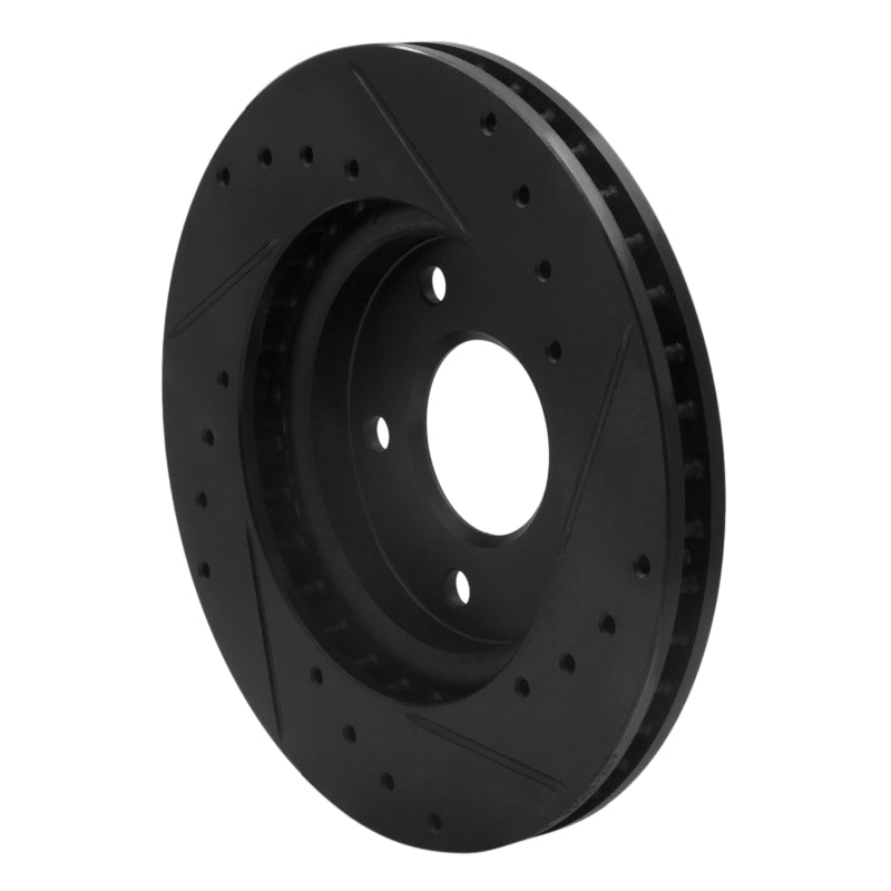 R1 Concepts R1 07-17 Dodge CALIBER Front Left Drilled & Slotted Black Brake Rotor