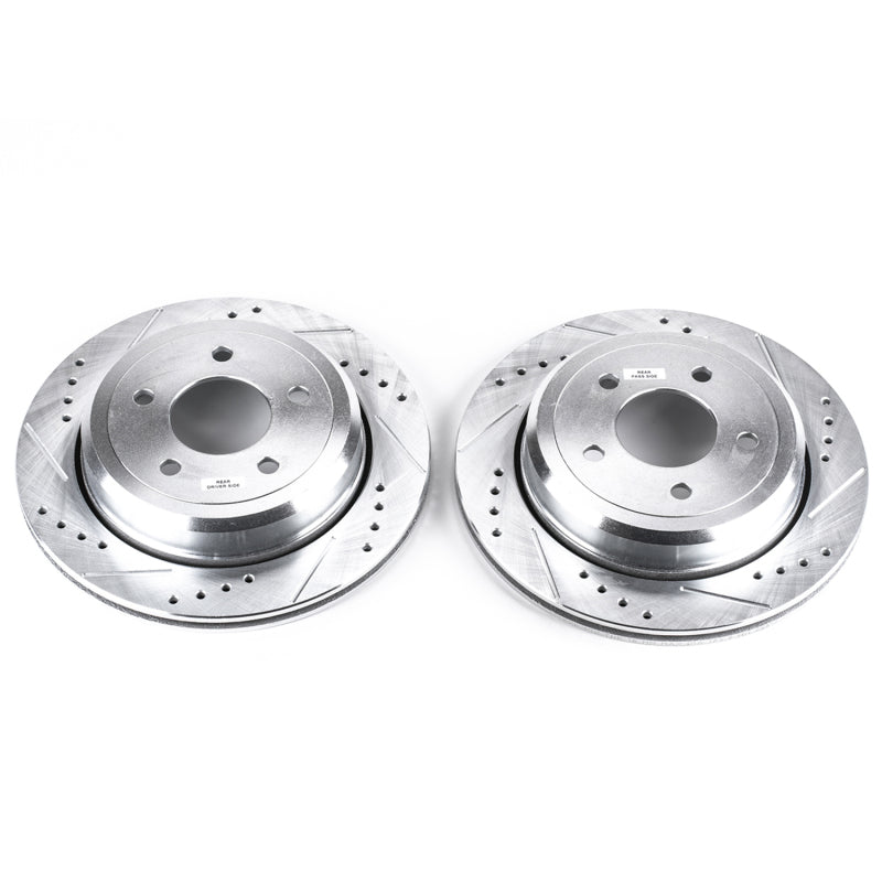 PowerStop Power Stop 03-11 Ford Crown Victoria Rear Evolution Drilled & Slotted Rotors - Pair