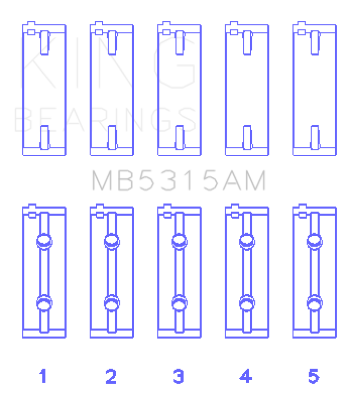 King Engine Bearings Mitsubishi 4G63T/4G64 (Size 0.5) Main Bearing Set