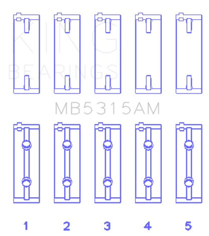 King Engine Bearings Mitsubishi 4G63T/4G64 (Size 0.25) Main Bearing Set