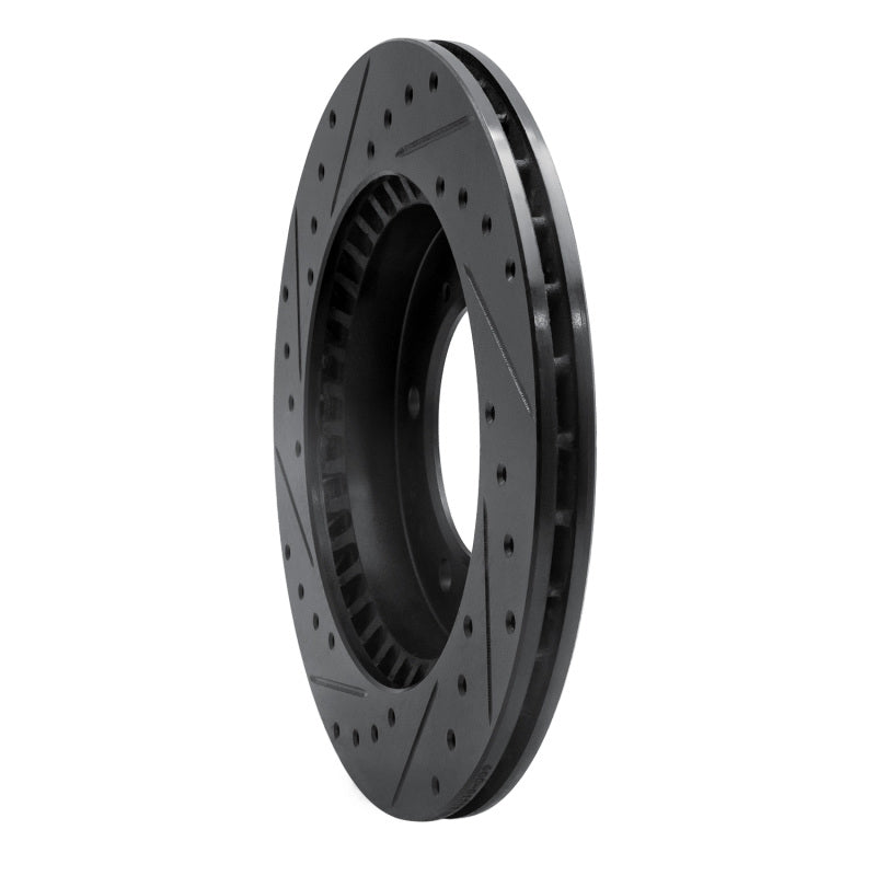 R1 Concepts R1 96-98 Suzuki Sidekick Front Right Drilled & Slotted Black Brake Rotor