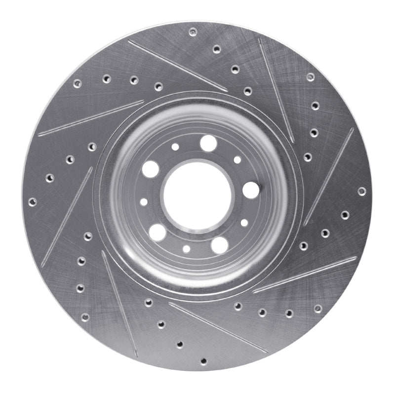 R1 Concepts R1 03-09 Volvo XC90 Front Left Drilled & Slotted Silver Brake Rotor