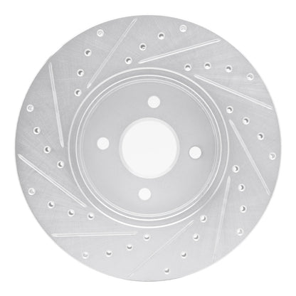 R1 Concepts R1 02-04 Ford Focus Front Right Drilled & Slotted Silver Brake Rotor