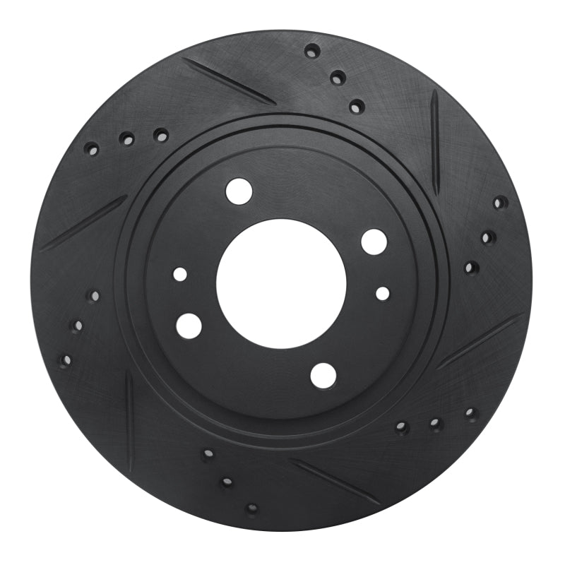 R1 Concepts R1 12-17 Mitsubishi I-MIEV Front Right Drilled & Slotted Black Brake Rotor