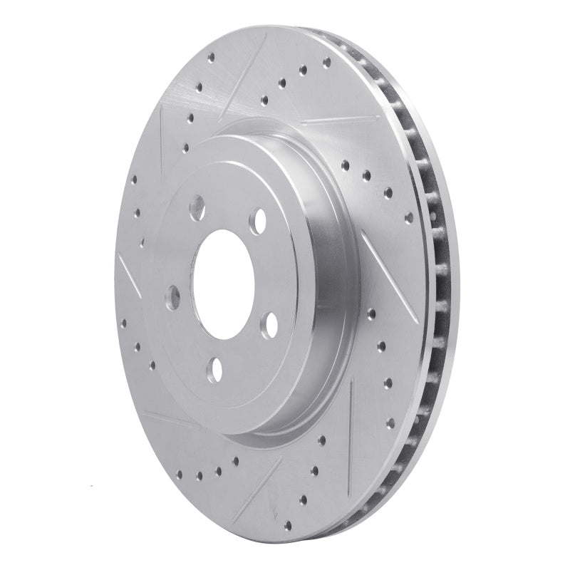R1 Concepts R1 05-23 Chrysler 300 Front Left Drilled & Slotted Silver Brake Rotor