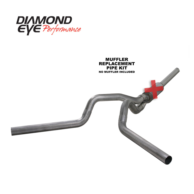 Diamond Eye Performance Diamond Eye KIT 4in Catback MFLR RPLCMENT PIPE DUAL SS: 2004.5-2007.5 DODGE CUMMINS 600