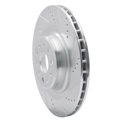 R1 Concepts R1 12-21 Tesla Model S Rear Right Drilled & Slotted Silver Brake Rotor