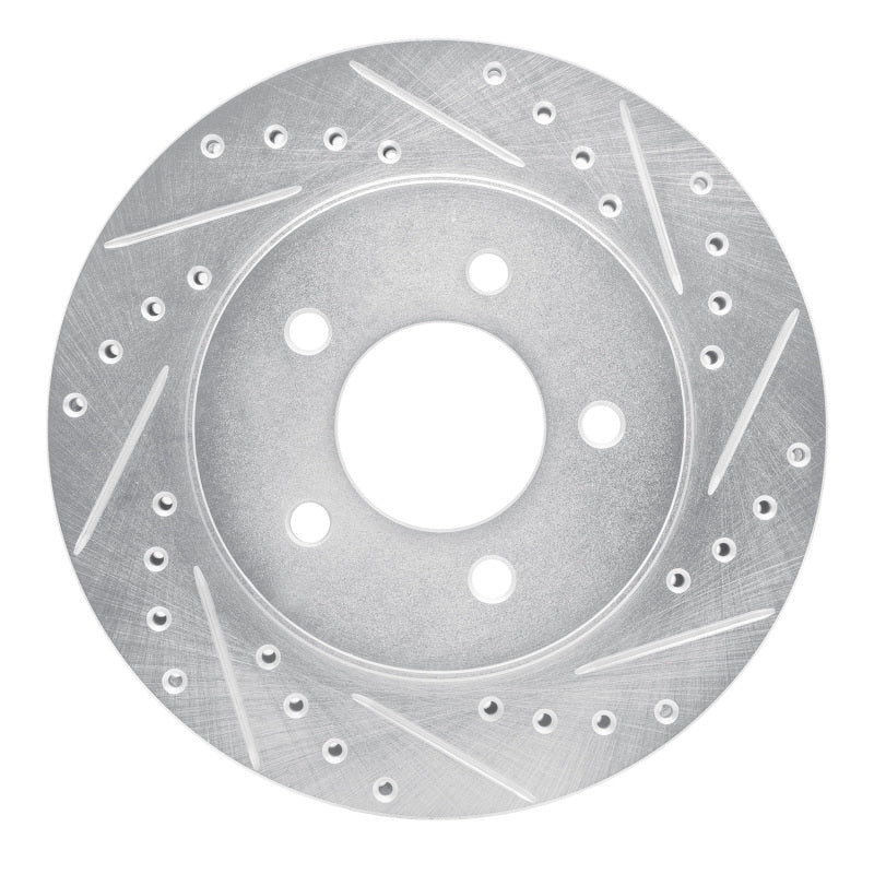 R1 Concepts R1 91-02 Chrysler Voyager Front Right Drilled & Slotted Silver Brake Rotor
