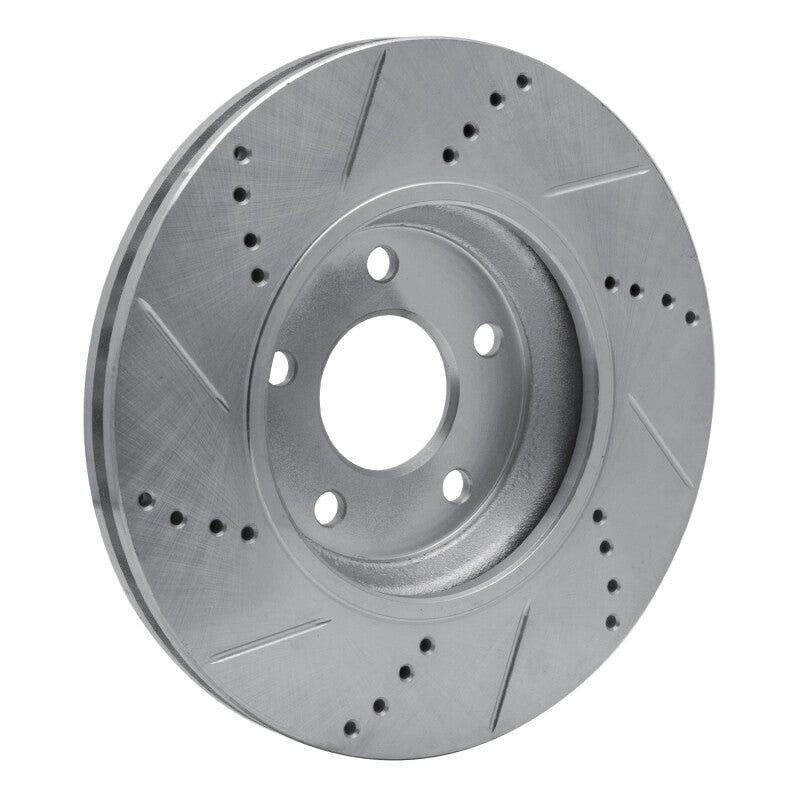 R1 Concepts R1 04-12 Chevrolet HHR Front Right Drilled & Slotted Silver Brake Rotor