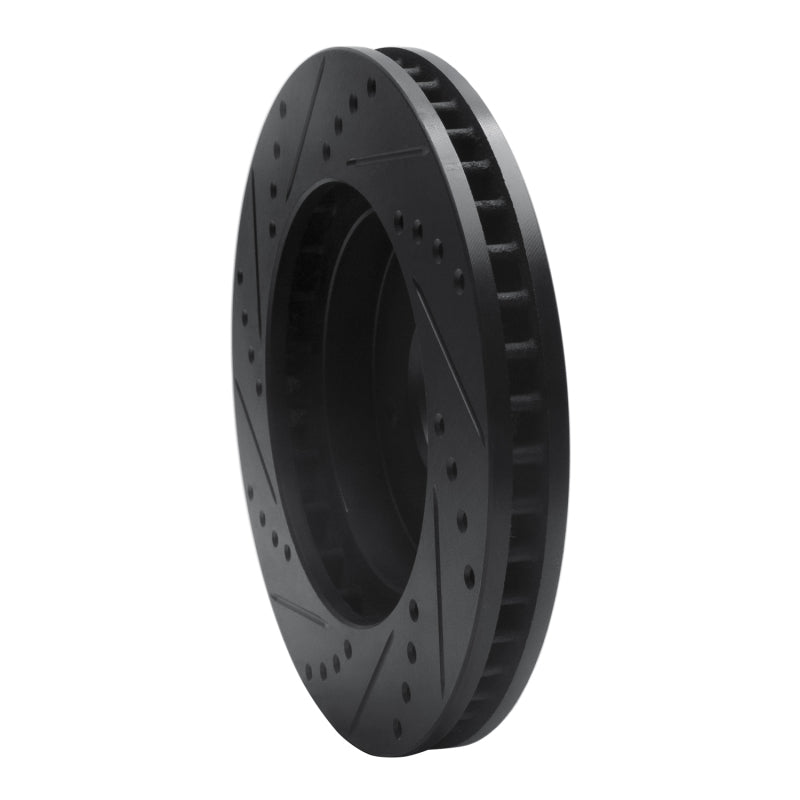 R1 Concepts R1 97-05 Chevrolet S10 Front Right Drilled & Slotted Black Brake Rotor