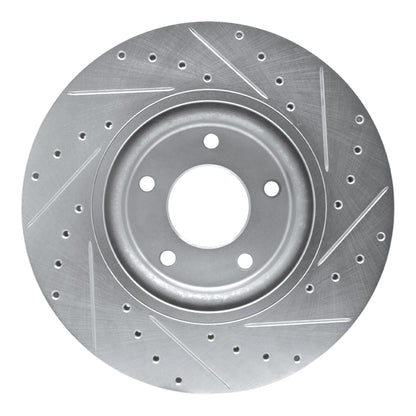 R1 Concepts R1 98-06 Jaguar XJR Front Left Drilled & Slotted Silver Brake Rotor