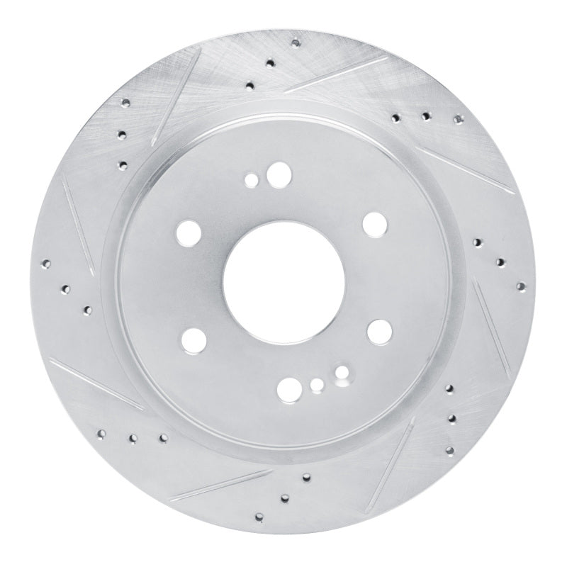 R1 Concepts R1 2019-2025 Cadillac Escalade ESV Rear Left Drilled & Slotted Silver Brake Rotor