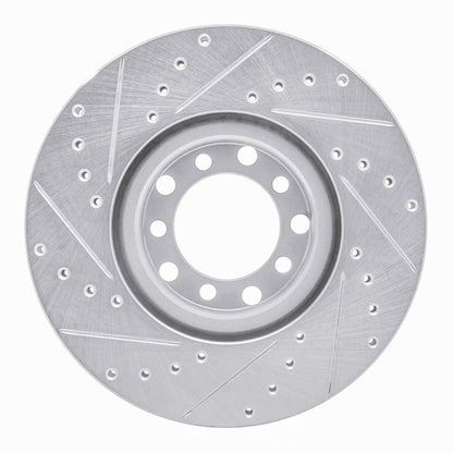 R1 Concepts R1 82-85 Mercedes-Benz 380SEC Front Right Drilled & Slotted Silver Brake Rotor