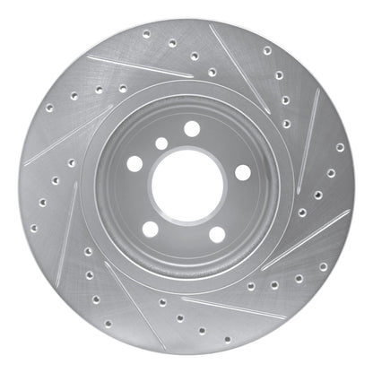 R1 Concepts R1 11-16 BMW 528I xDrive Front Left Drilled & Slotted Silver Brake Rotor