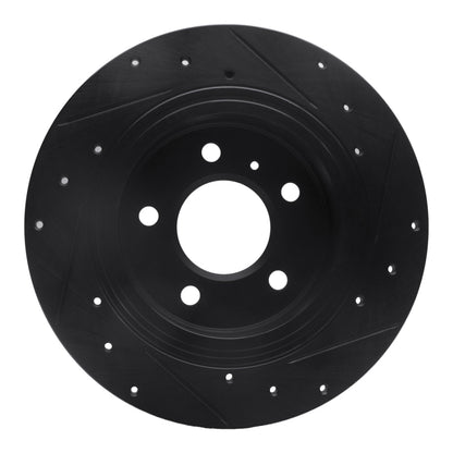 R1 Concepts R1 06-11 Buick Lucerne Rear Left Drilled & Slotted Black Brake Rotor
