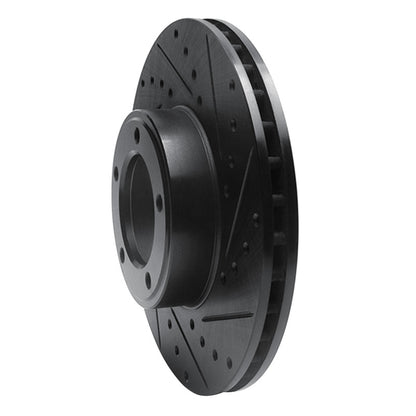 R1 Concepts R1 71-97 Jaguar XJ12 Front Right Drilled & Slotted Black Brake Rotor