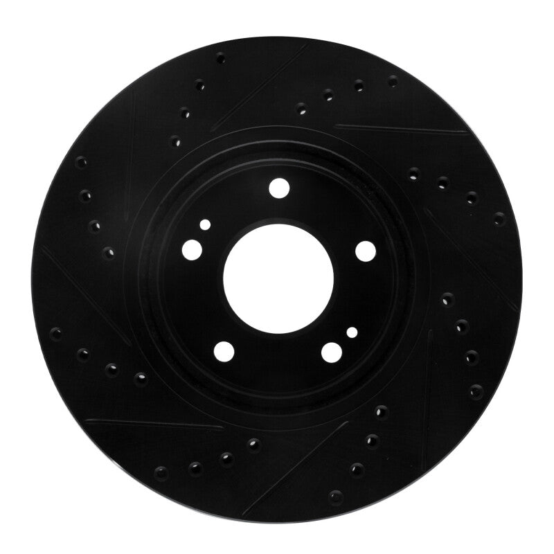 R1 Concepts R1 01-06 Hyundai Santa Fe Front Right Drilled & Slotted Black Brake Rotor