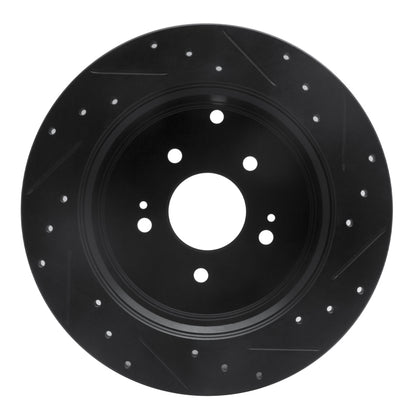 R1 Concepts R1 07-09 Hyundai Santa Fe Rear Left Drilled & Slotted Black Brake Rotor