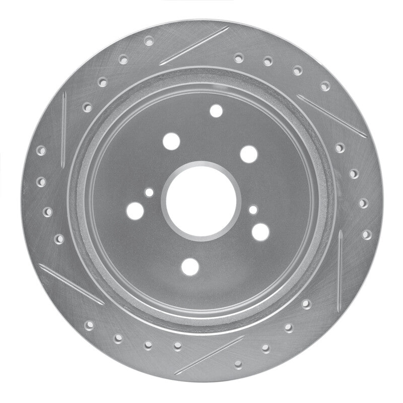 R1 Concepts R1 86-97 Toyota Previa Rear Right Drilled & Slotted Silver Brake Rotor