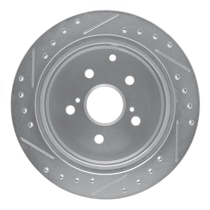 R1 Concepts R1 86-97 Toyota Previa Rear Right Drilled & Slotted Silver Brake Rotor
