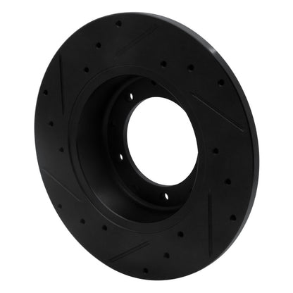 R1 Concepts R1 74-16 Land Rover Defender 90 Rear Right Drilled & Slotted Black Brake Rotor