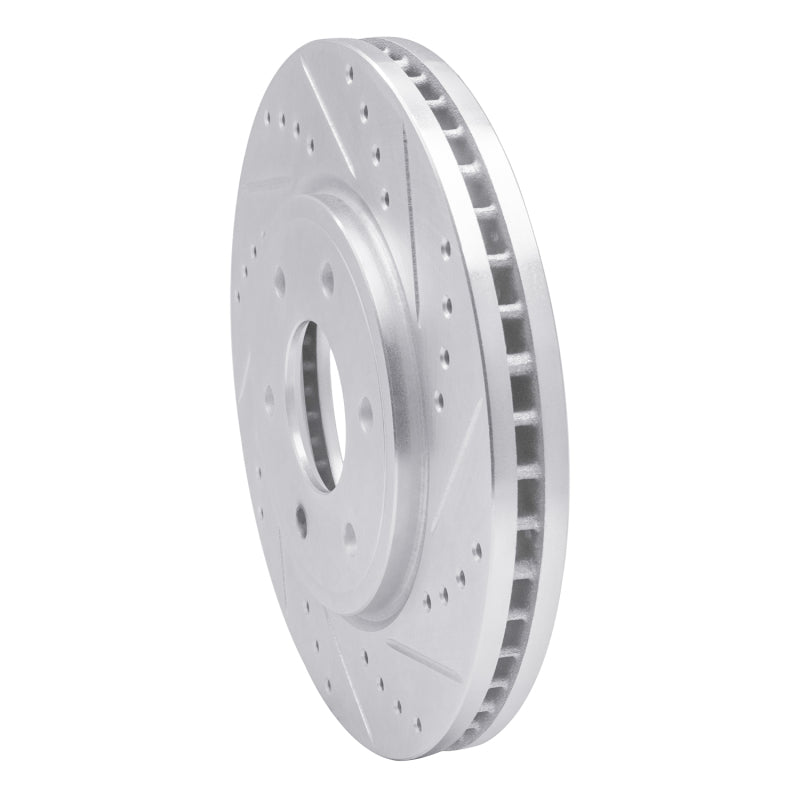 R1 Concepts R1 05-21 Nissan Frontier Front Right Drilled & Slotted Silver Brake Rotor