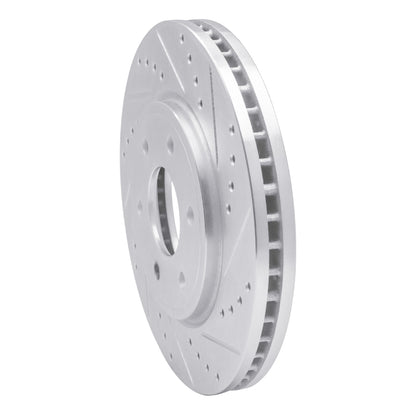 R1 Concepts R1 05-21 Nissan Frontier Front Right Drilled & Slotted Silver Brake Rotor