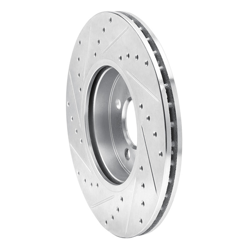 R1 Concepts R1 02-06 Mini Cooper (Excl Clubman) Front Right Drilled & Slotted Silver Brake Rotor