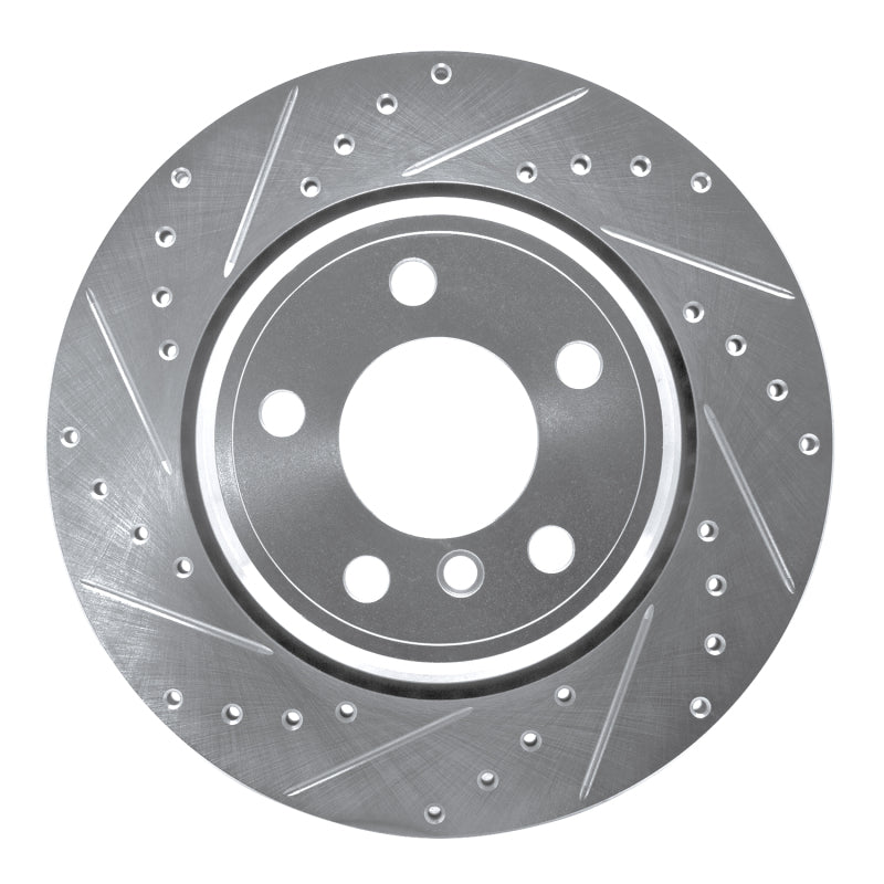 R1 Concepts R1 02-06 BMW X5 Rear Left Drilled & Slotted Silver Brake Rotor