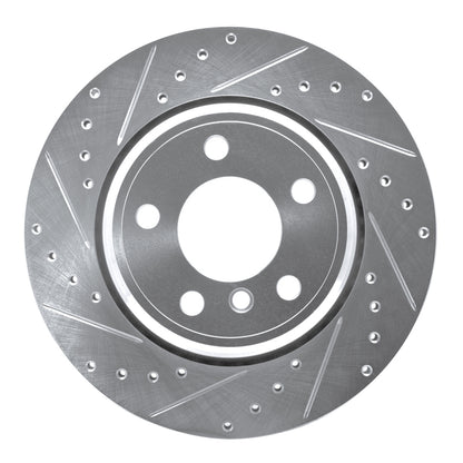 R1 Concepts R1 02-06 BMW X5 Rear Left Drilled & Slotted Silver Brake Rotor
